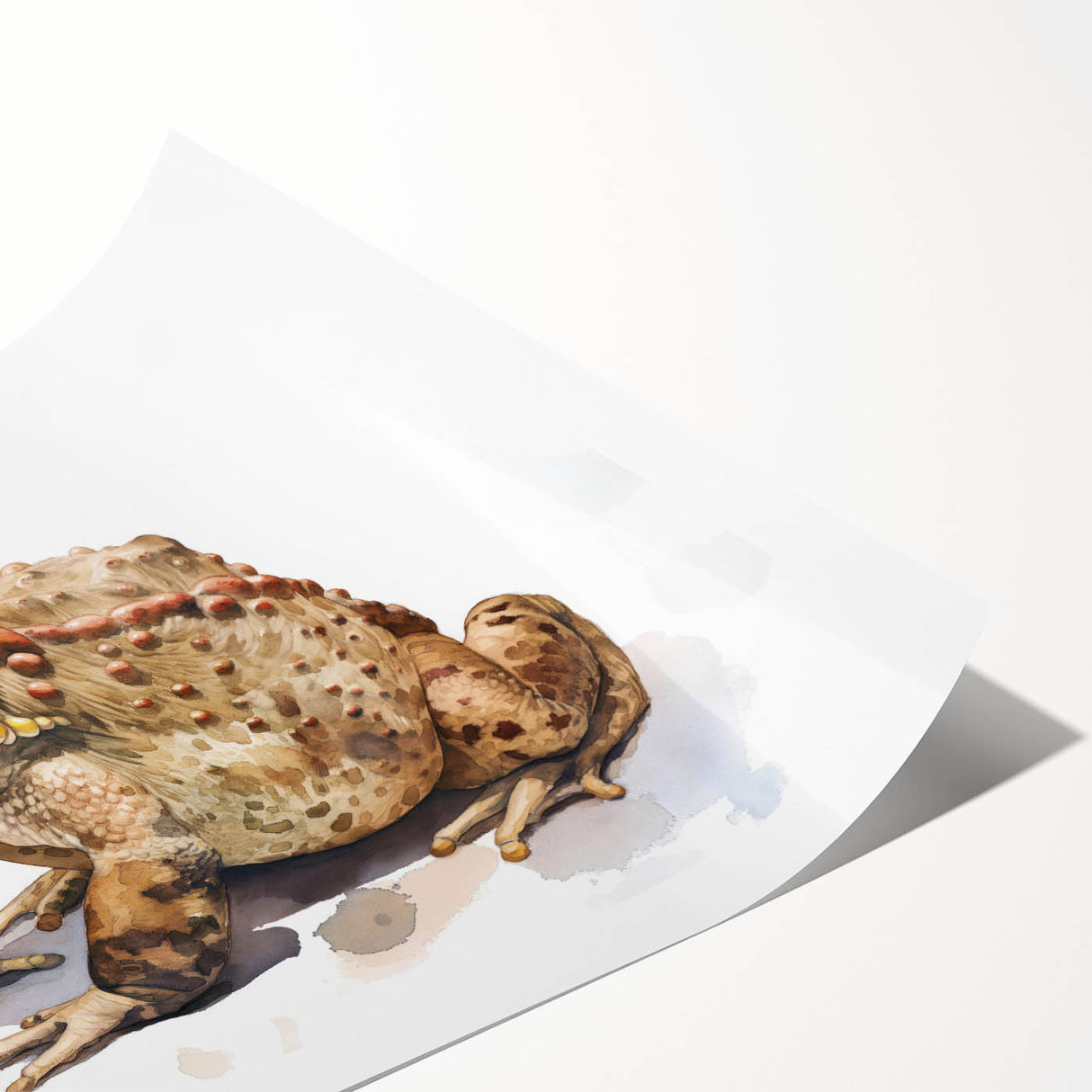 Vibrant wall art print showcasing a colorful frog design in a wild life theme, rolled up for easy transport and display, perfect for nature enthusiasts.