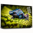 Acrylic glass wall art featuring a vibrant frog design from the "Animals: A Wild Life" collection, showcasing rich colors and detailed textures, ideal for nature enthusiasts.