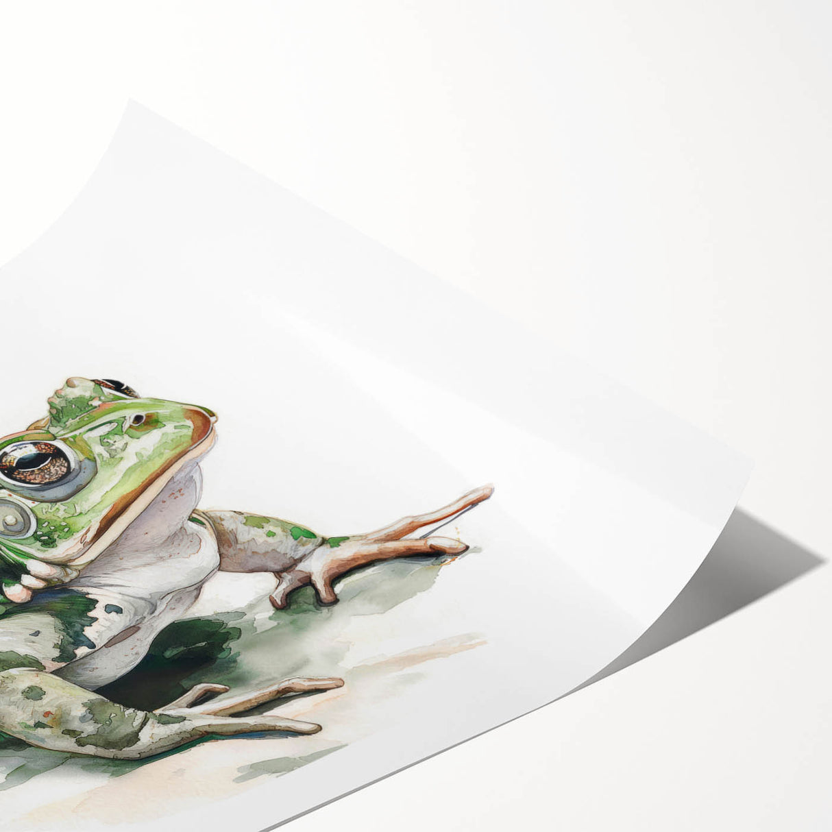 Vibrant wall art design featuring a colorful frog illustration, showcasing intricate details and textures, perfect for nature-themed decor and wildlife enthusiasts.