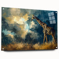 Acrylic glass wall art collection featuring a side view of a stylized giraffe design against a soft gradient background, perfect for animal-themed decor.