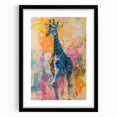Black-framed wall art featuring a striking giraffe design from the "Animals A Wild Life" collection, showcasing vibrant colors and intricate details. Perfect for animal lovers and modern decor enthusiasts.