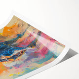 Giraffe wall art print showcasing a vibrant, artistic design on rolled canvas, featuring intricate details and rich colors, ideal for wildlife-themed decor.