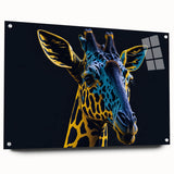 Acrylic wall art featuring a side view of a giraffe design, showcasing vibrant colors and intricate details, perfect for wildlife-themed decor.