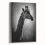 Framed wall art collection showcasing a silver side view of a vibrant giraffe design, ideal for animal lovers and modern decor enthusiasts, adding a touch of elegance and wildlife charm to any space.