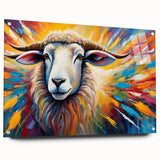 Acrylic wall art showcasing a detailed illustration of a goat, designed for wildlife enthusiasts. Features vibrant colors and a modern side view, perfect for home decor.