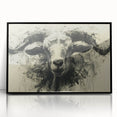 Framed wall art featuring a striking goat design, crafted with acrylic and a sleek black frame, perfect for animal lovers and modern decor enthusiasts.