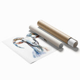 Colorful wall art print showcasing a stylized goat design inspired by wildlife, crafted for nature enthusiasts. Ideal for home decor, this vibrant artwork adds charm to any space.