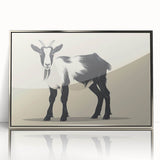 Framed wall art featuring a stylish goat design in silver acrylic, ideal for animal lovers, enhancing home decor with a modern touch and artistic flair.