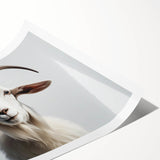Whimsical goat-themed wall art print featuring vibrant colors and intricate designs, rolled for easy display and transport, perfect for animal lovers and home decor.