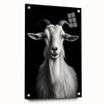 Acrylic wall art featuring a striking side view of a goat design, showcasing intricate details and vibrant colors, ideal for animal lovers and modern decor.