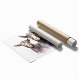Rolled print showcasing a vibrant goat design from the 'Animals and Wild Life' wall art collection, featuring intricate details and bold colors, ideal for animal lovers.