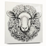 Side view of a goat-themed acrylic wall art piece, showcasing vibrant colors and intricate design details, perfect for animal lovers and modern decor.