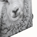 Close-up of a vibrant acrylic wall art piece featuring a detailed goat design, showcasing colorful patterns and textures, ideal for wildlife enthusiasts and modern decor.