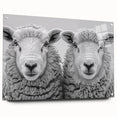 Wall art collection showcasing a side view of a goat design on acrylic glass, featuring vibrant colors and intricate details, mounted with pins for display.