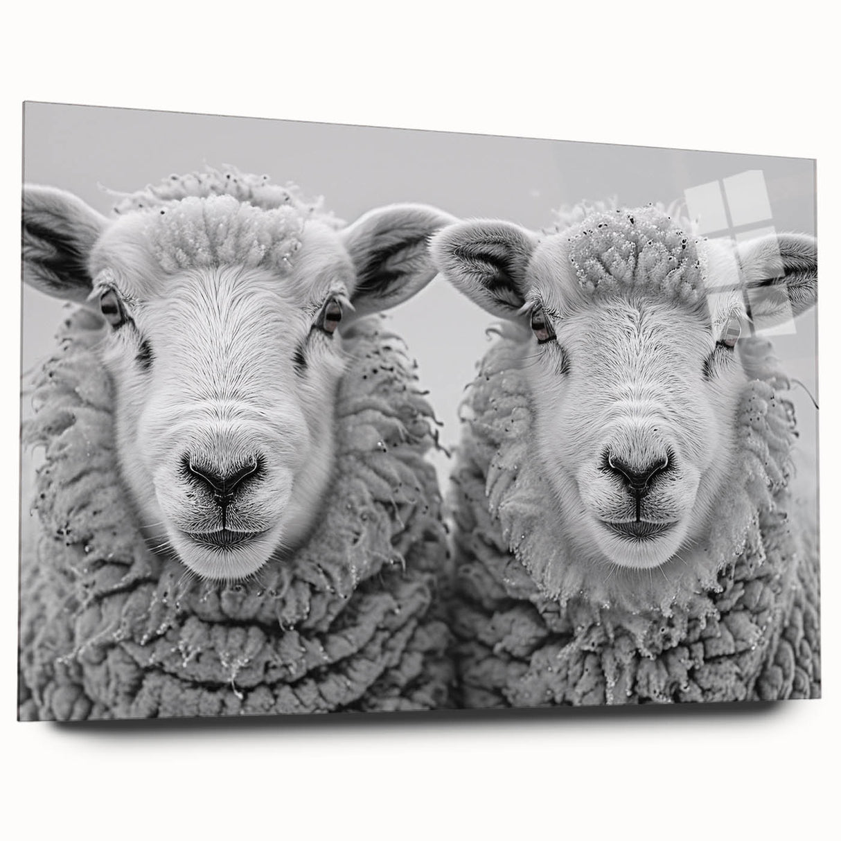 Acrylic glass wall art showcasing a vibrant goat design from the "Animals: A Wild Life" collection, elegantly displayed from the side with a clear, modern finish.
