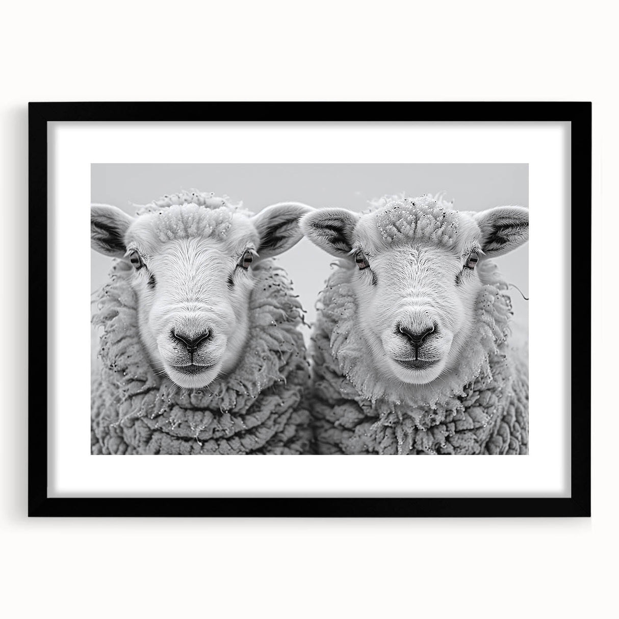 Framed wall art featuring a goat design from the "Animals: A Wild Life" collection, showcasing intricate details and a black mat, perfect for nature-themed decor.
