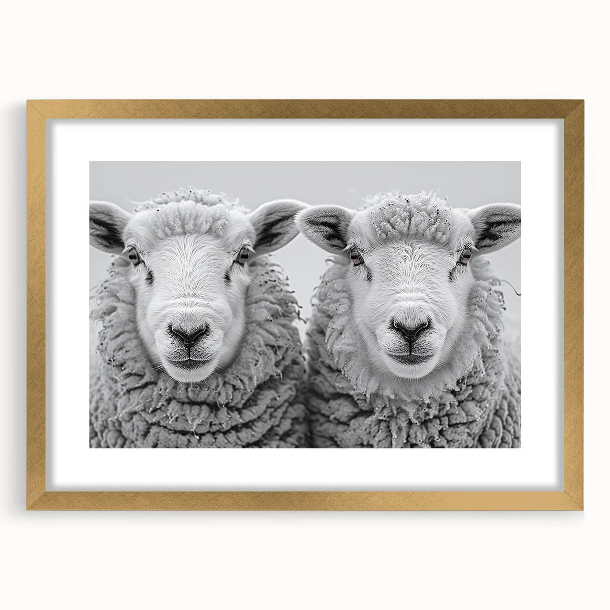 Gold-framed wall art featuring a stylized goat design, part of an 8-piece animal collection, showcasing intricate details and a modern aesthetic ideal for home decor.