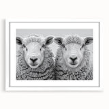 Goat-themed wall art collection framed in white with a mat, showcasing detailed illustrations of wildlife, perfect for home decor enthusiasts and animal lovers.
