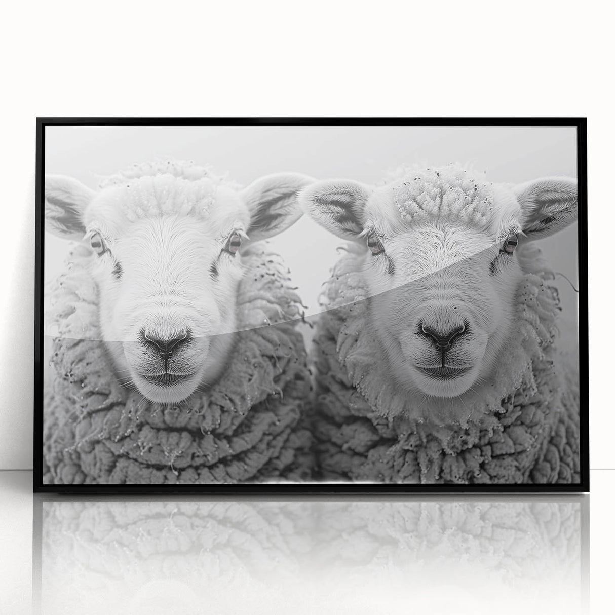 Framed wall art featuring a stylized black goat design, set in an acrylic frame, showcasing a modern aesthetic perfect for animal lovers and home decor enthusiasts.