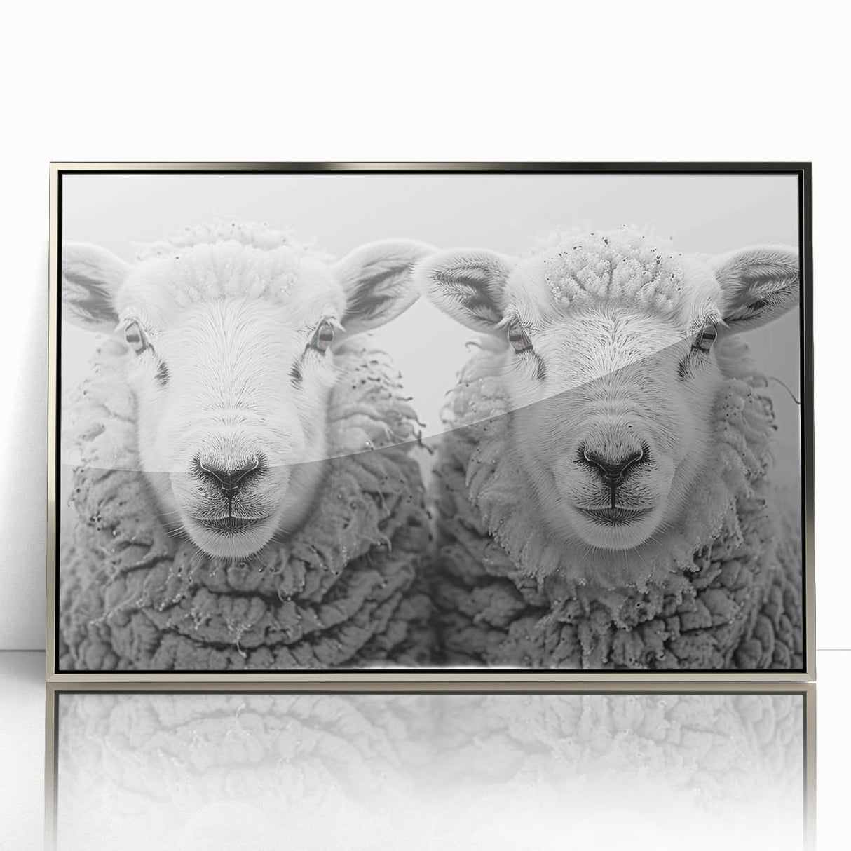 Framed wall art featuring a striking goat design in a wild-life theme, showcased with a sleek silver frame, perfect for adding a modern touch to home decor.