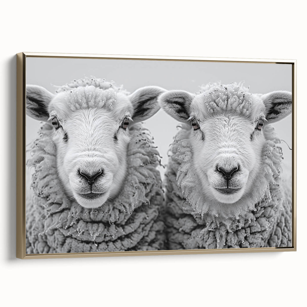 Framed wall art canvas featuring a stylish goat design from the "Animals - A Wild Life" collection, with elegant gold accents and a side view showcasing intricate details. Perfect for animal lovers and modern decor enthusiasts.