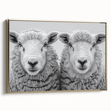 Framed wall art canvas featuring a stylish goat design from the "Animals - A Wild Life" collection, with elegant gold accents and a side view showcasing intricate details. Perfect for animal lovers and modern decor enthusiasts.