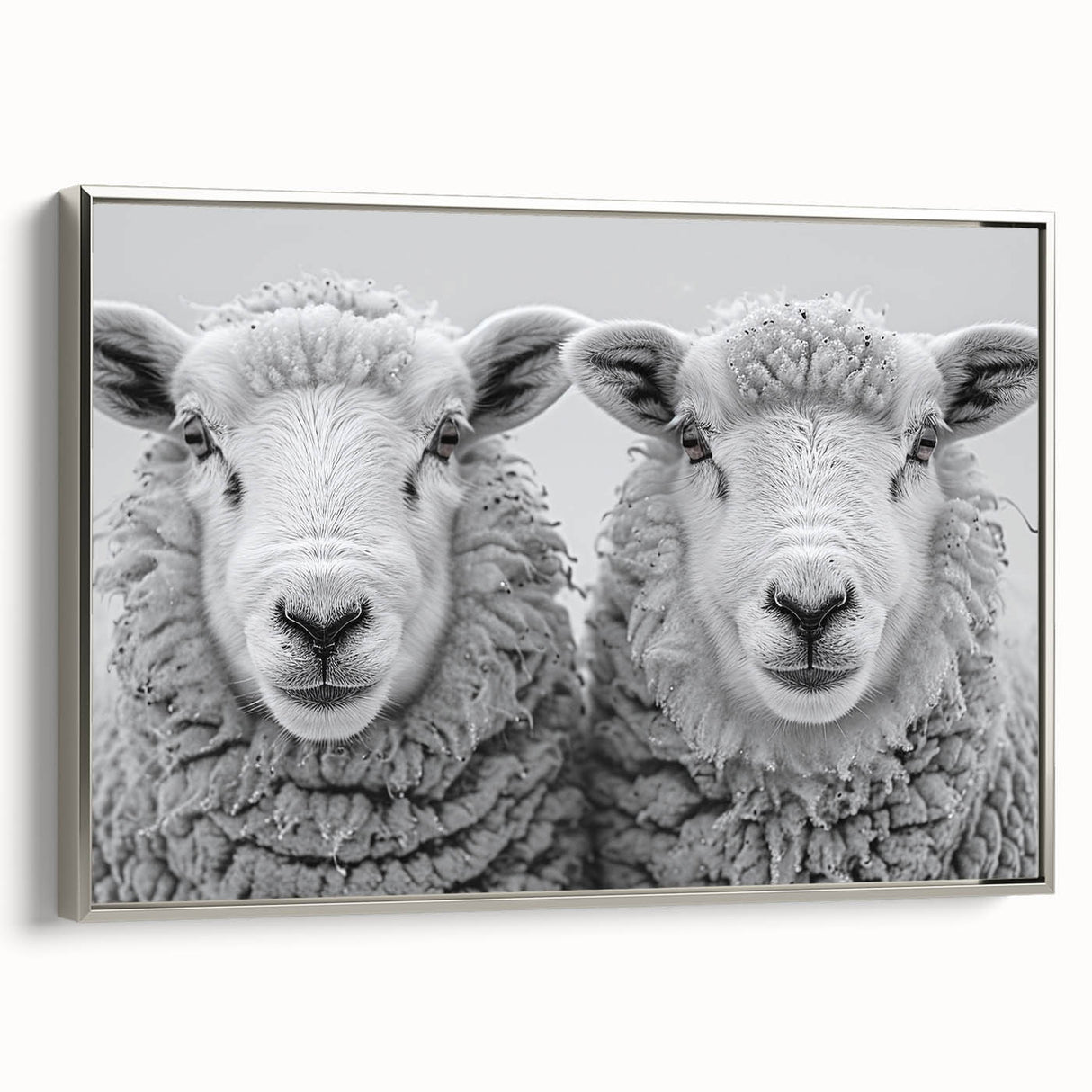 Framed wall art featuring a silver-bordered goat design in an 8-piece collection, showcasing vibrant colors and intricate details, perfect for animal lovers' decor.
