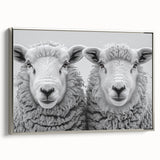 Framed wall art featuring a silver-bordered goat design in an 8-piece collection, showcasing vibrant colors and intricate details, perfect for animal lovers' decor.