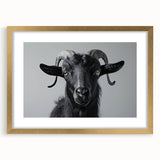 Framed wall art collection showcasing a gold mat with a wild goat design, perfect for animal lovers and nature-themed decor, enhancing any living space.