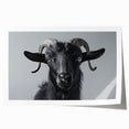 Colorful wall art print featuring a stylized goat design from the "A Wild Life" collection, showcasing intricate patterns and vibrant hues, perfect for home decor.