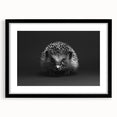 Hedgehog-themed wall art collection framed with a black mat, showcasing intricate wildlife design. Ideal for nature lovers and home decor enthusiasts.