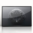 Framed wall art featuring a detailed hedgehog design in a black frame, showcasing intricate line work and vibrant colors, perfect for wildlife enthusiasts.