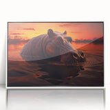 Framed wall art featuring a detailed white-front view of a hippopotamus design, showcasing vibrant colors and intricate details, perfect for wildlife enthusiasts.