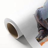Vibrant rolled canvas showcasing a colorful hippopotamus design, part of a wildlife wall art collection, ideal for adding a playful touch to any room's decor.