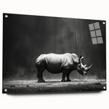Hippopotamus wall art design displayed in an acrylic glass frame, showcasing vibrant colors and intricate details, perfect for wildlife enthusiasts and home decor.
