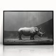 Framed wall art depicting a stylish black hippopotamus design, featuring a sleek acrylic finish and modern aesthetic, perfect for adding a touch of wildlife decor to any room.