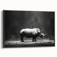 Framed wall art featuring a black side view of a hippopotamus, showcasing intricate details and textures, perfect for wildlife enthusiasts and home decor.