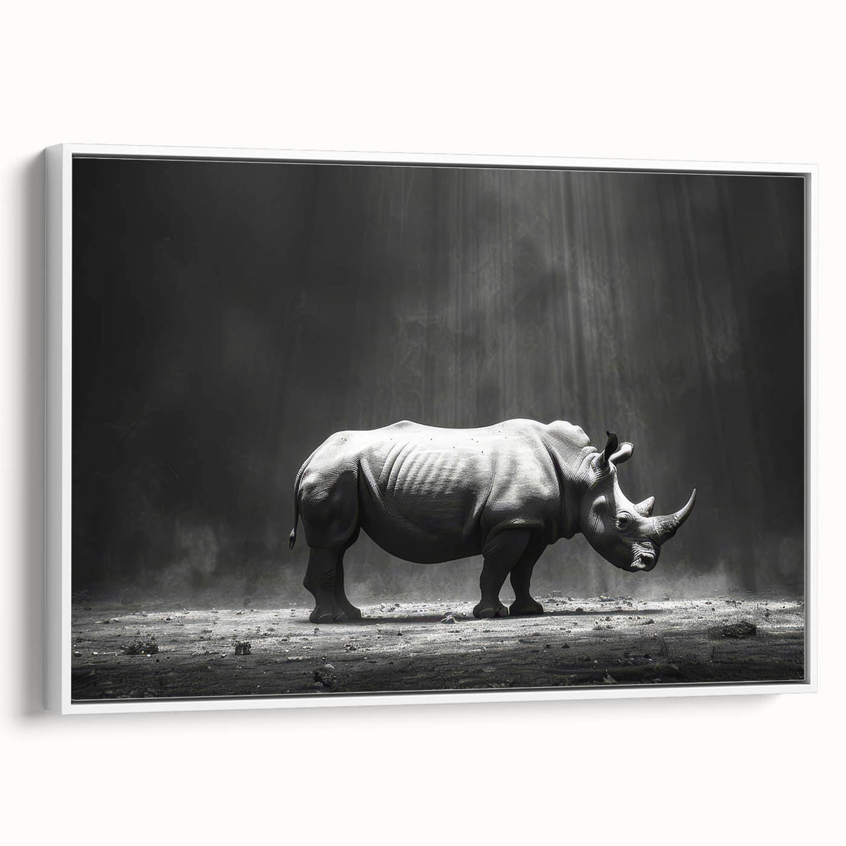 Framed canvas wall art showcasing a side view of a hippopotamus in a natural setting, perfect for adding a touch of wildlife decor to any space. The artwork features vibrant colors and intricate details, making it an eye-catching addition to home or office interiors.