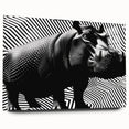 Side view of a colorful acrylic glass wall art collection featuring a playful hippopotamus design, ideal for animal lovers' home decor, showcasing vibrant colors and intricate details.