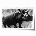 Hippopotamus wall art print showcasing vibrant colors and intricate details, designed for wildlife enthusiasts, rolled for easy display and shipping.