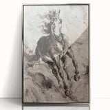 Framed acrylic wall art showcasing a stunning silver horse design, perfect for animal lovers and home decor enthusiasts, displayed in a chic setting.
