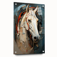 Acrylic wall art collection showcasing a vivid side view of a majestic horse design, featuring intricate details and vibrant colors, perfect for animal lovers and home decor enthusiasts.