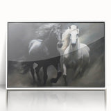 Framed acrylic wall art featuring a majestic horse design from the Animals A Wild Life collection, set against a white background, enhancing any room's decor.