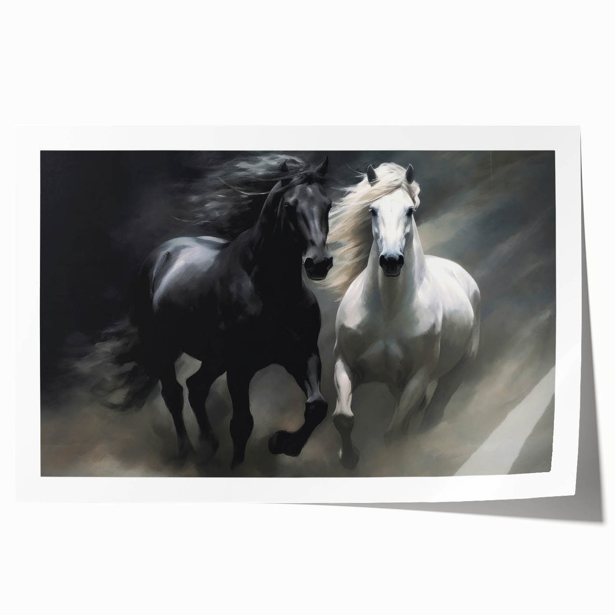 Vibrant wall art print featuring a majestic horse design, showcasing intricate details and rich colors, perfect for animal lovers and home decor enthusiasts.