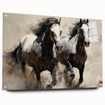 Acrylic glass wall art depicting a side view of a majestic horse, showcasing intricate details and vibrant colors, ideal for nature and animal-themed decor.