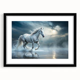 Black-framed wall art featuring a stunning horse design from the "Animals A Wild Life" collection, showcasing intricate details and vibrant colors, perfect for animal lovers and home decor enthusiasts.