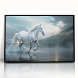 Framed acrylic wall art depicting a striking horse design in a black frame, showcasing intricate details and vibrant colors, perfect for animal lovers and home decor enthusiasts.