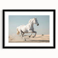 Framed wall art featuring a stunning horse design from the "Animals: A Wild Life" collection, set against a sleek black frame with a white mat, showcasing intricate details and vibrant colors, perfect for animal lovers and home decor enthusiasts.