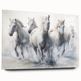 Acrylic glass wall art featuring a majestic horse design in profile view, showcasing intricate details and vibrant colors, ideal for equine enthusiasts and home décor.