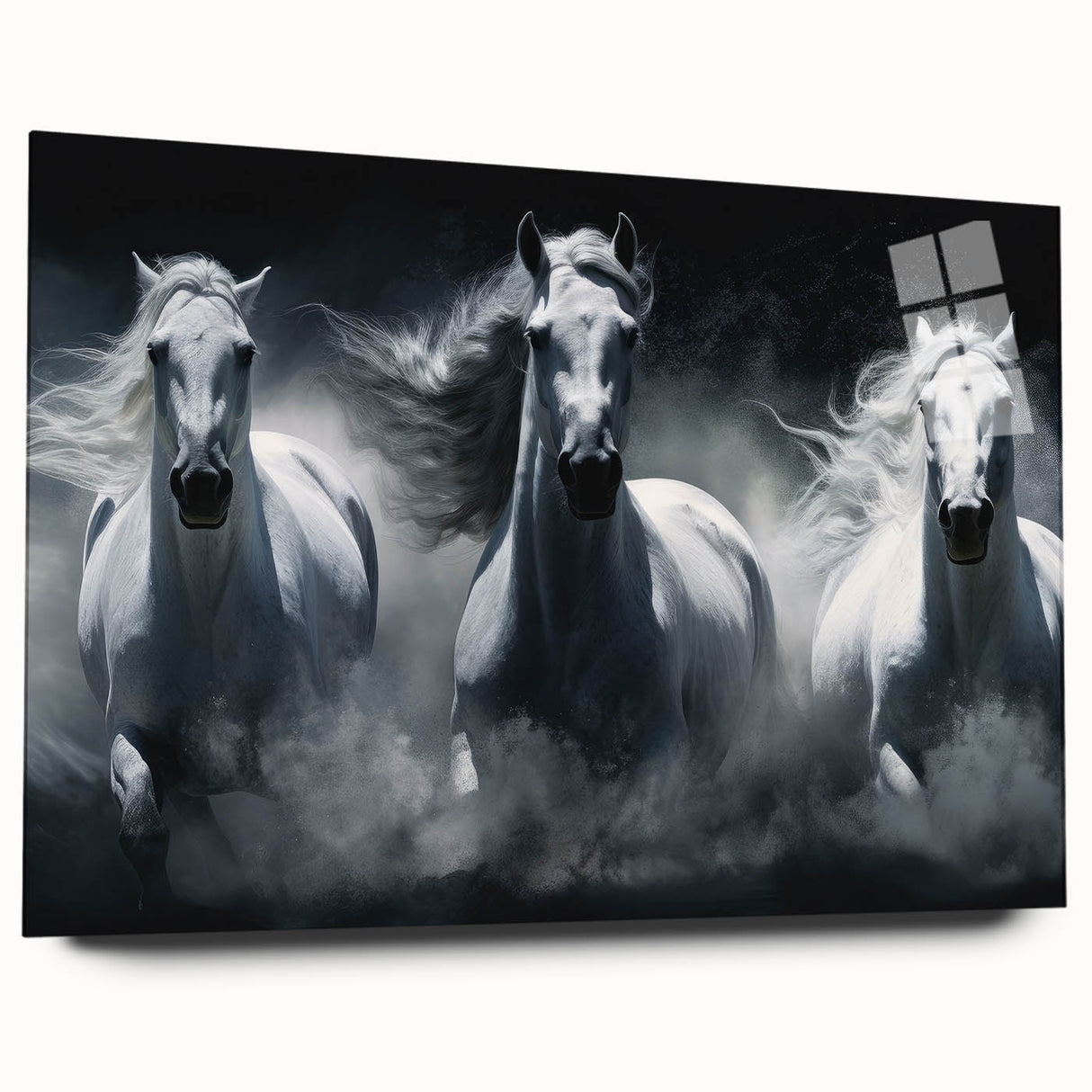 Acrylic glass wall art displaying a side view of a stunning horse design from the "Animals A Wild Life" collection, showcasing vibrant colors and intricate details, ideal for equine art enthusiasts. Perfect for decorating modern spaces.